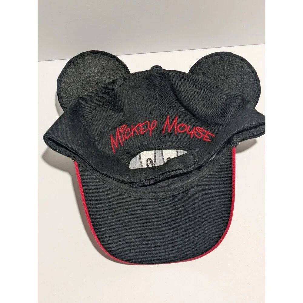 Disney Mickey Mouse 3D Ears Hat Youth Red Black Baseball Cap